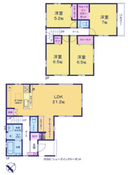 居室4部屋の4LDKです。全居室お手入れのしやすい洋室です。