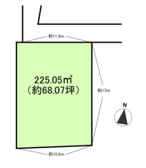 敷地約68坪の売地です。建築条件ありません。自由設計プランお作りいたします。