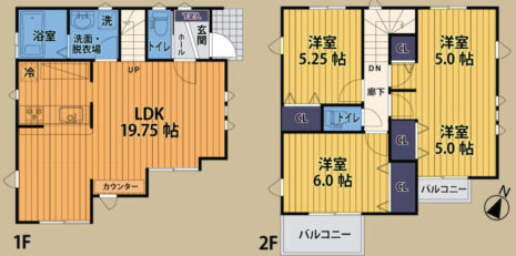 居室3部屋の3LDKです。全居室お手入れのしやすい洋室です。