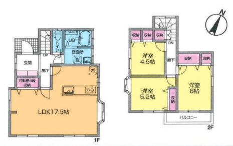 居室3部屋の3LDKです。全居室お手入れのしやすい洋室です