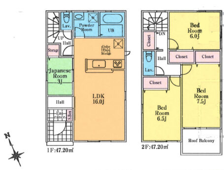 全居室収納付きの3LDK+タタミコーナーです。クローゼットの充分な収納力で居住空間をゆったりと確保できます。