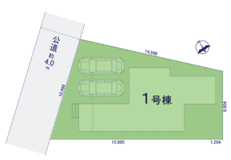 敷地135.08平米（40.86坪）です。2台駐車可能です。ご夫婦で1台ずつ所有できるのは嬉しいポイントですね